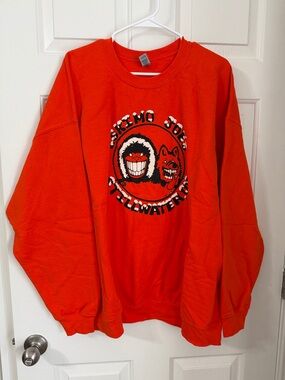 Eskimo Joe's OSU Orange, Black, & White Crew Neck Long Sleeve Unisex Sweatshirt